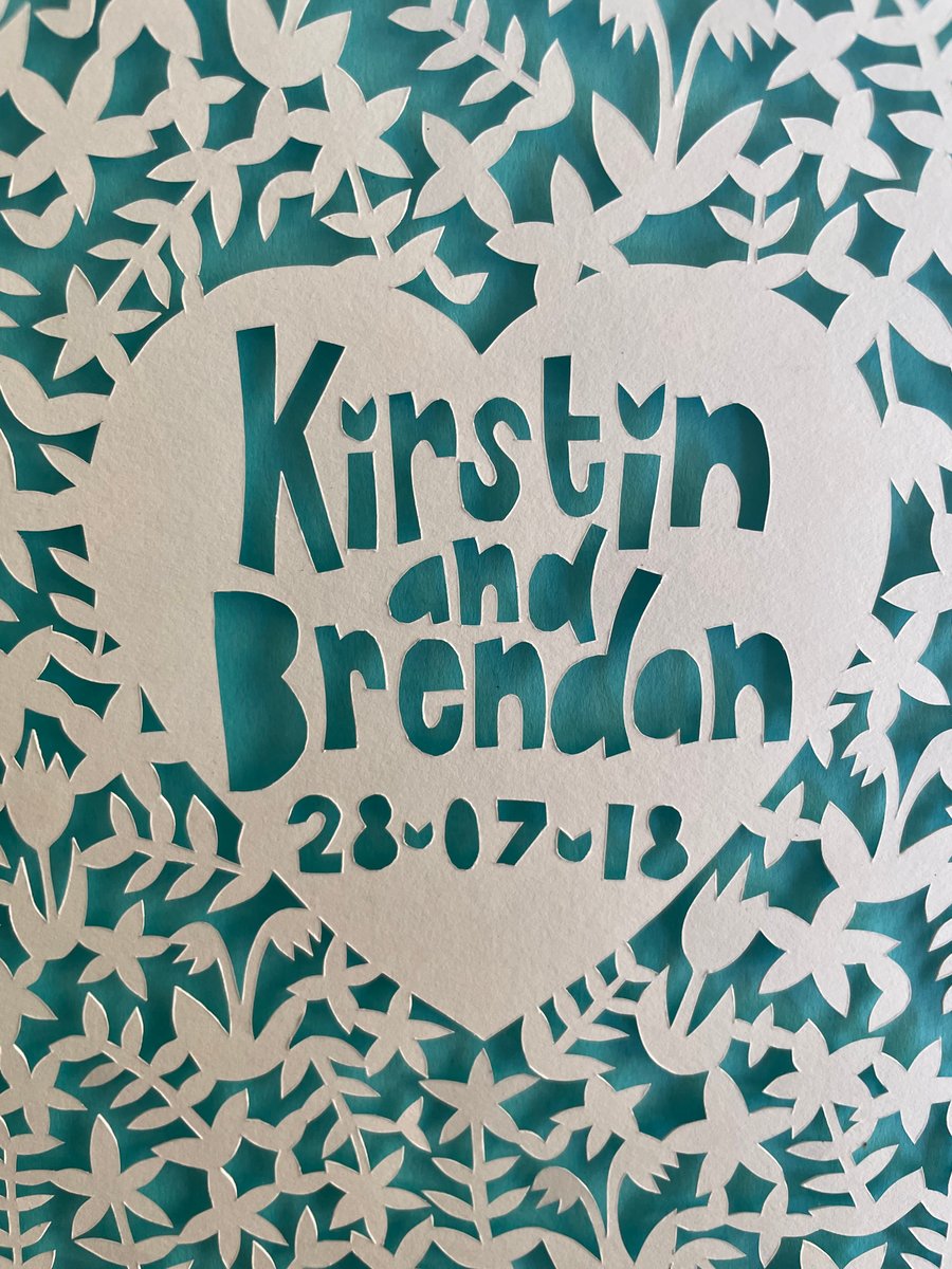 Personalised wedding or anniversary framed papercut art