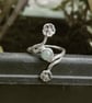 Rustic floral boho ring aventurine green - Image 5