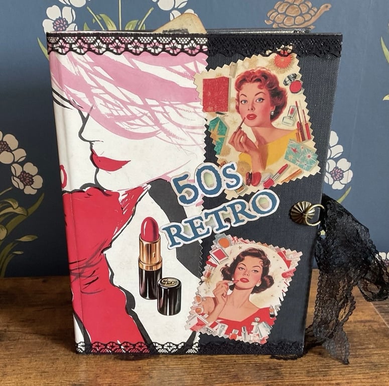 1950s style altered book junk journal scrapbook 