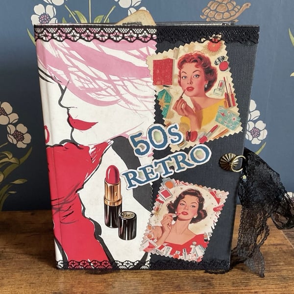 1950s style altered book junk journal scrapbook 