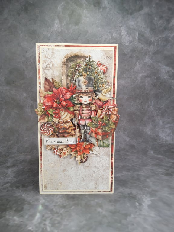 Handmade Christmas Card (23)with Nutcracker Desing 