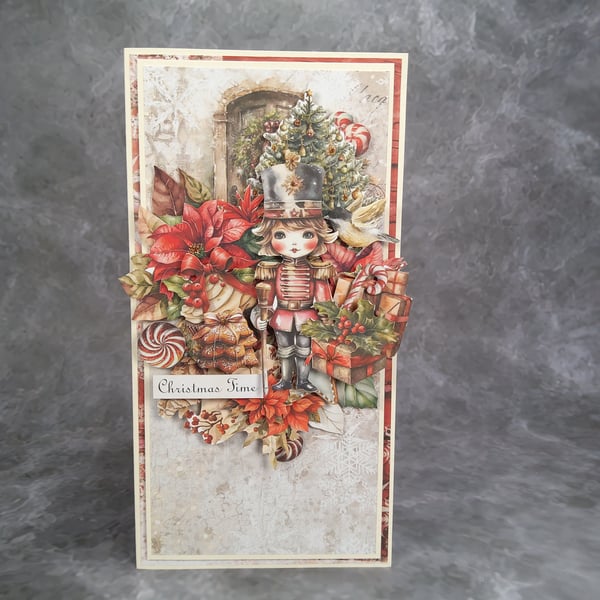 Handmade Christmas Card (23)with Nutcracker Desing 