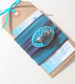 Ceramic button silk wrap bracelet - Image 1