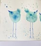 Three Leggy Birds watercolour painting. Size A4 includes mount. - Image 3