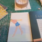 Original coloured pencil drawing naive illustration 'Jump'. A6