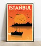 Istanbul retro travel poster, Istanbul wall art, Turkey travel poster - Image 2