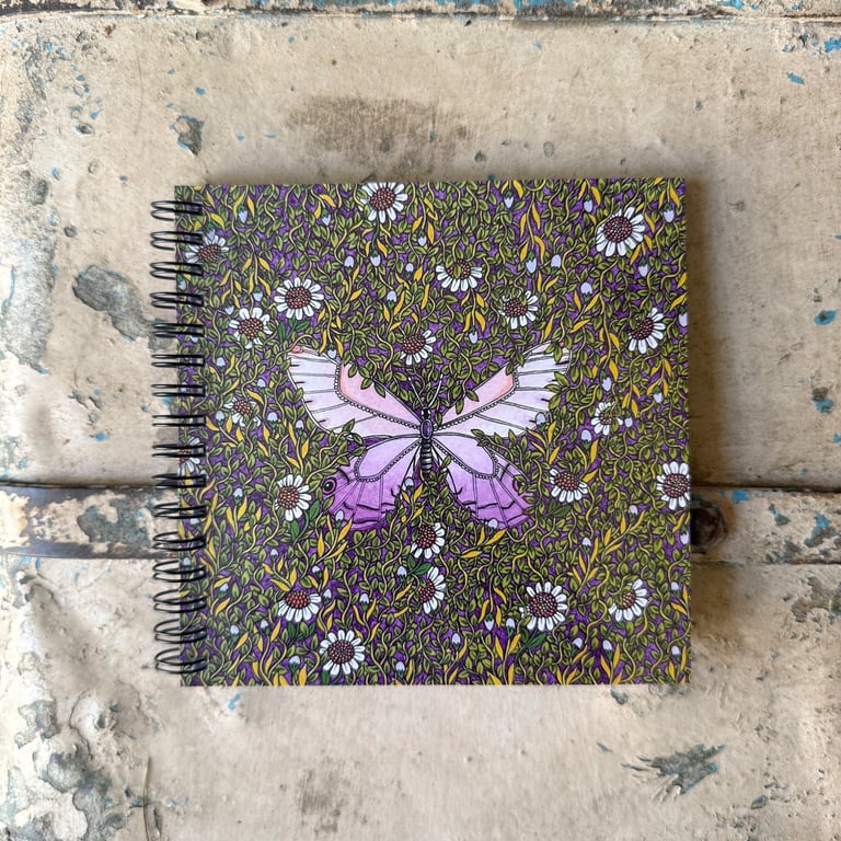 'Botanical Butterfly' Square Notebook