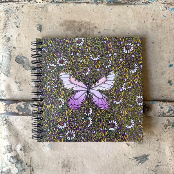 'Botanical Butterfly' Square Notebook