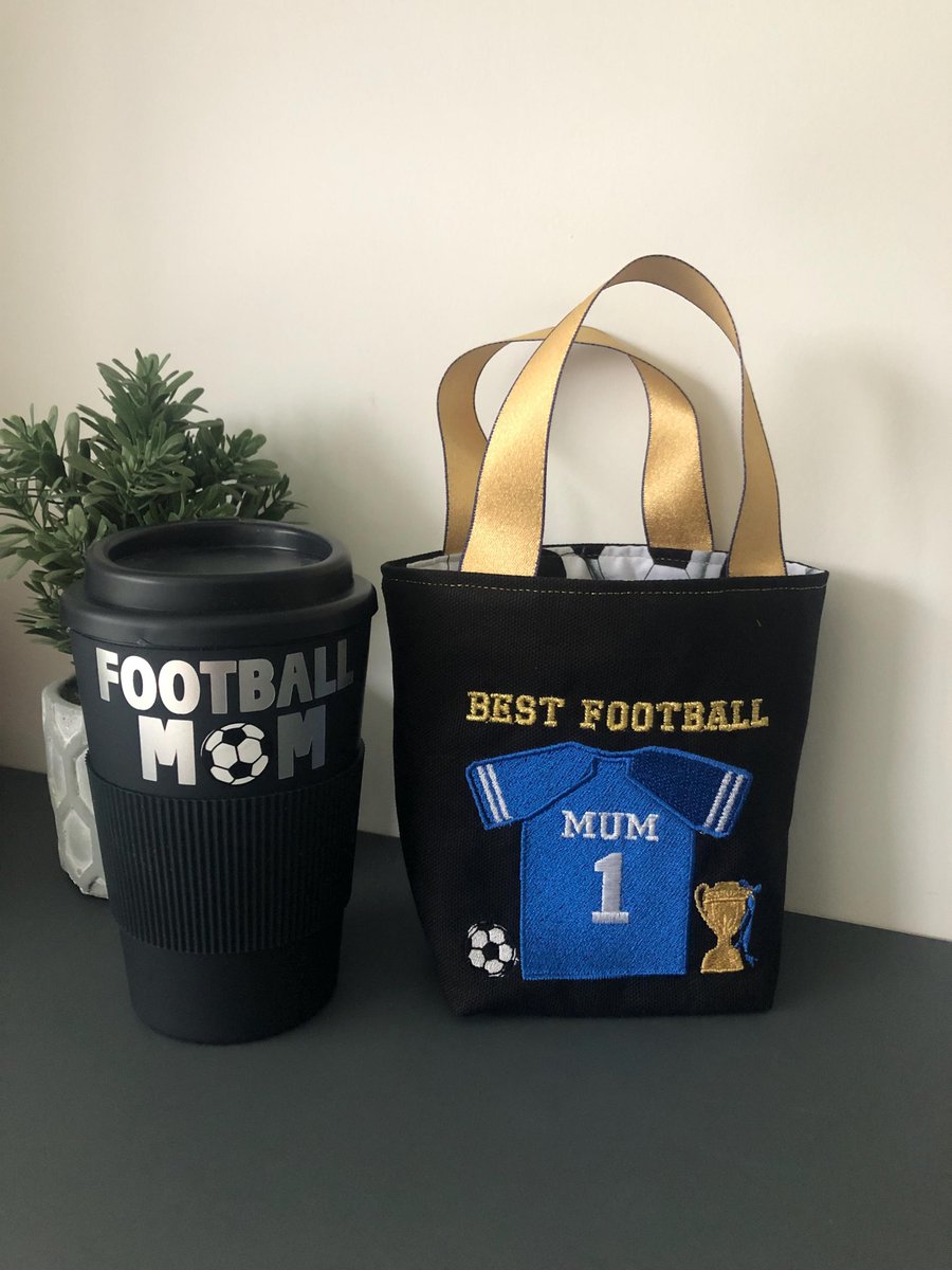 Football Mum Gift Bag Handmade & Reusable C... - Folksy