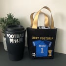 Football Mum Gift Bag Handmade & Reusable Coffee cup Girls Football Women's Foot