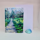 Hampton Court Daffodils – Blank Greeting Card - Spring Art Card