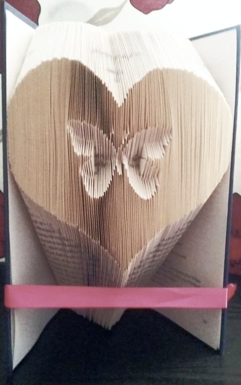 Heart with Butterfly MMF Book Folding Pattern - EMAILED PDF PATTERN