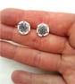 White mini snowflake stud earrings - Image 3