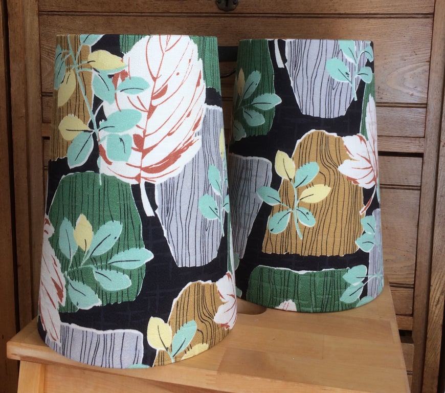 50s  Iconic MId Century Modern MCM LEAF VIntage Fabric Lampshade option 