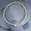 Sale-dainty sterling silver bracelet with yellow Swarovski bicones