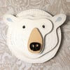 Polar Bear Head Wooden Wall Decoration (Cruelty free taxidermy)