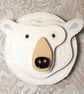 Polar Bear Head Wooden Wall Decoration (Cruelty free taxidermy) - Image 1