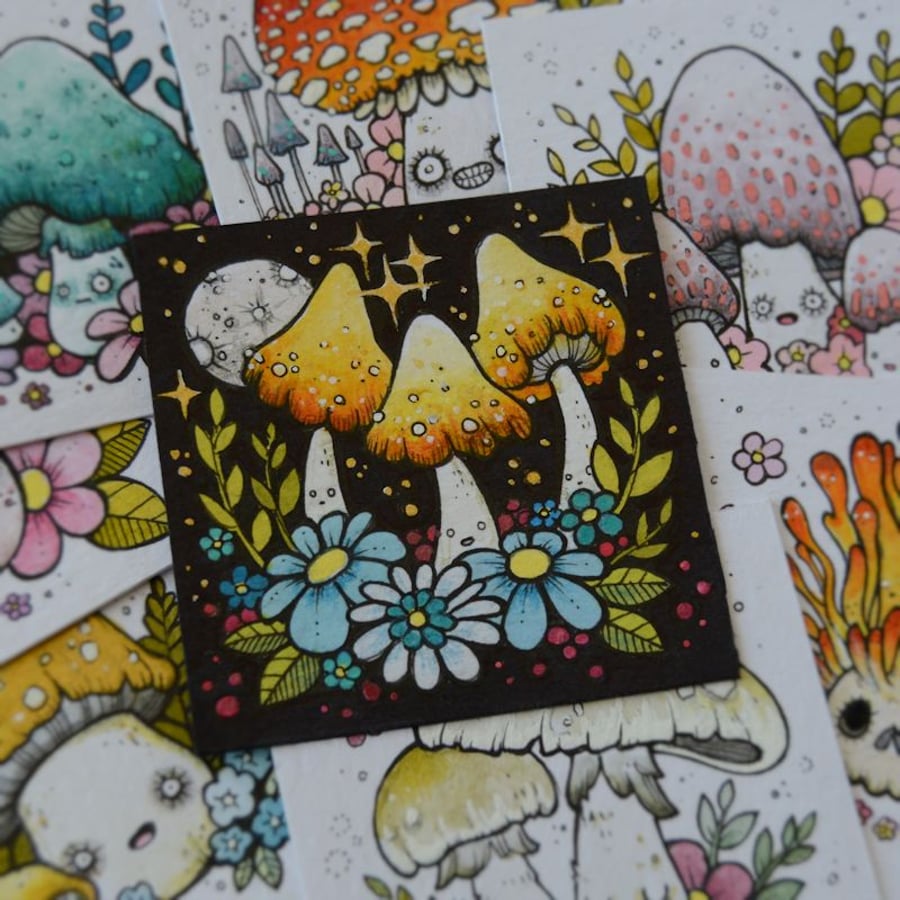 mushroom month - day 5 - original twinchie illustration