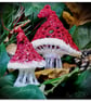 Handmade Red Toadstool Christmas Decoration - Image 3