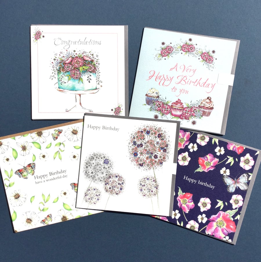 5 Birthday card bundle 