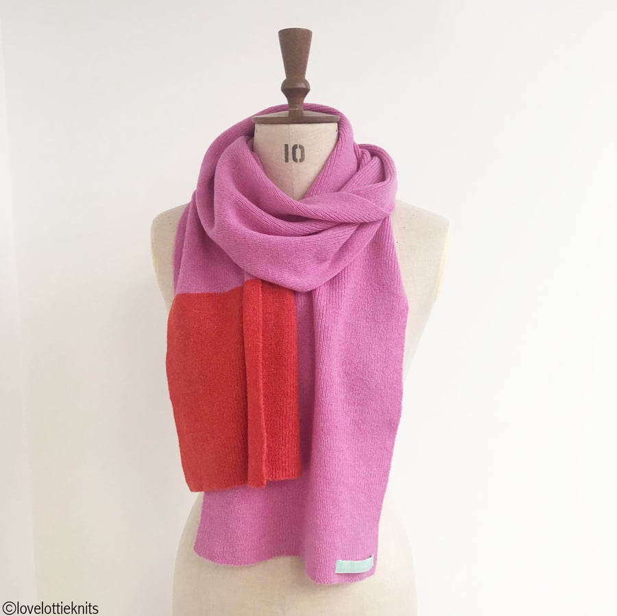Colour Block Lambswool Scarf