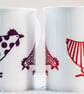 Fine Bone China Mug with chickens or hens inspired by Indian woodblock prints. - Image 1