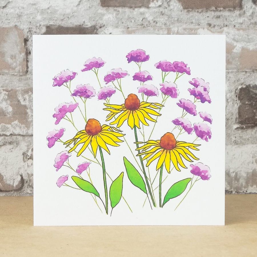 Card Floral Rudbekia Blank Card