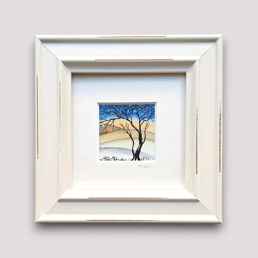Tiny Framed Original Painting 