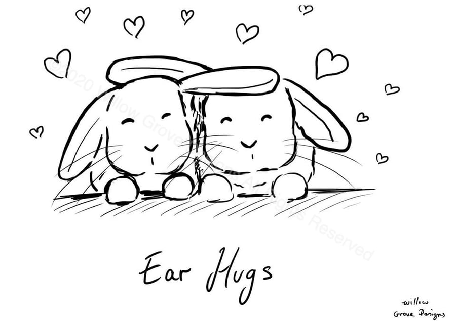 Ear Hugs - Art Print