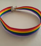 Pride Rainbow Satin Ribbon Choker Necklace with Adjustable Fastenings - Image 3