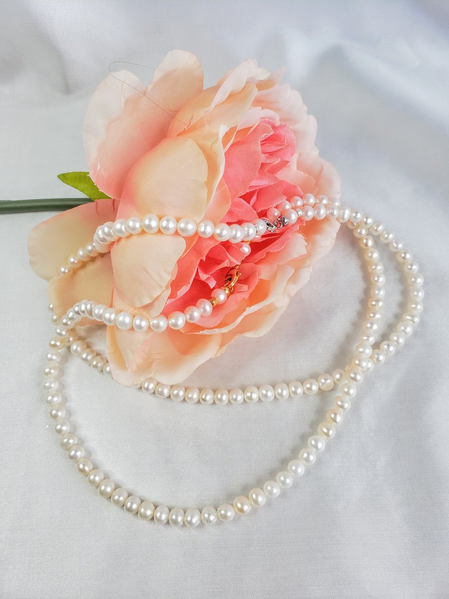 Freshwater Pearl Choker Gold Rhodium Plated Pearl Necklace Wedding Gift For Her