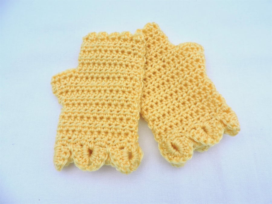 Fingerless Mittens for a child Sunshine Yellow Sale