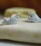 Eco silver narwhal studs - Image 1
