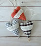 SPOOKY HALLOWEEN HEART DECORATION - grey gingham checks, silver pumpkin - Image 6