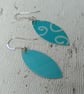 Aqua coloured Batik style Earrings - Image 3