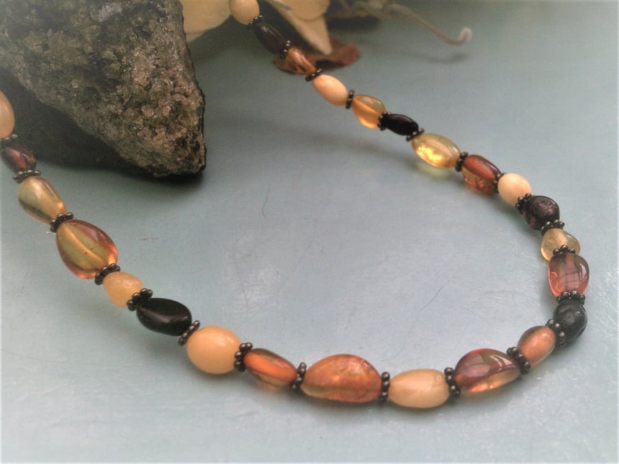 Baltic Amber Bead Necklace For Men or Women, Genuine Amber Jewellery