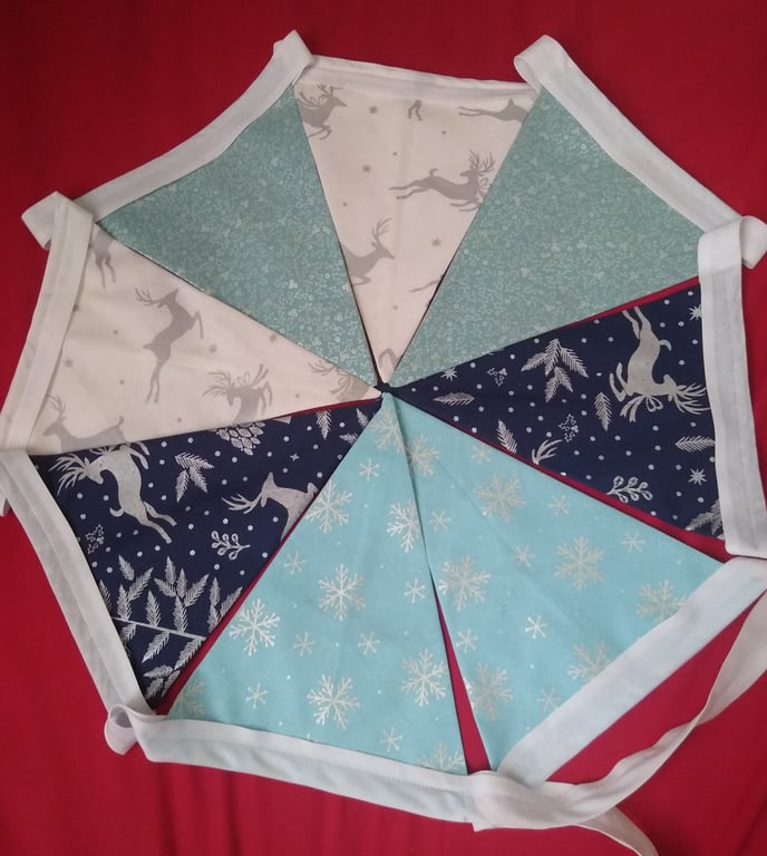 Blue Christmas Bunting 