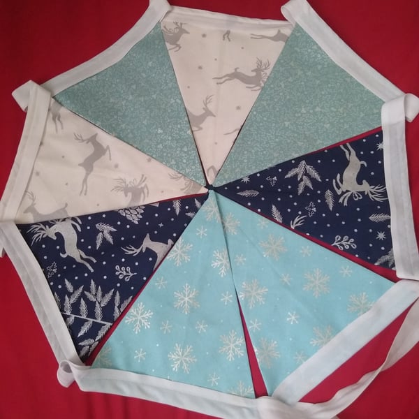 Blue Christmas Bunting 
