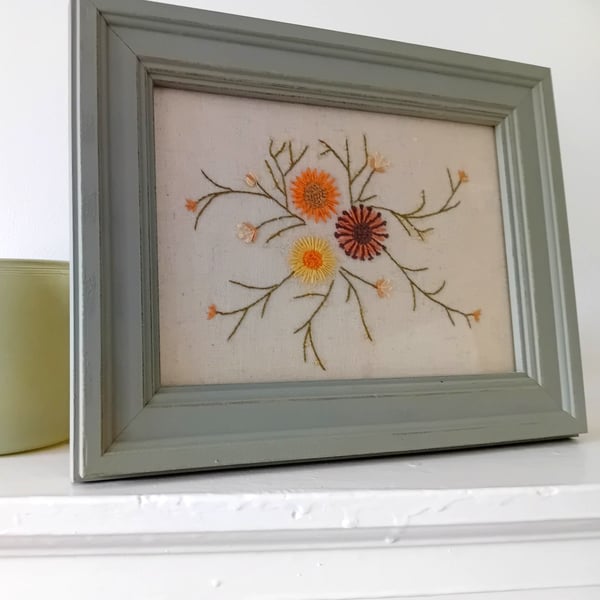 Hand Embroidered Framed Picture