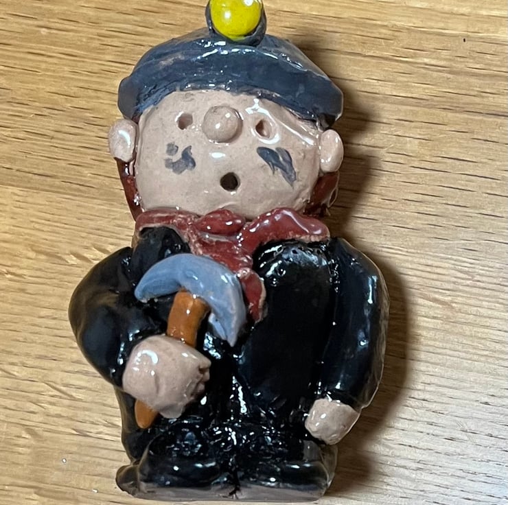 Dai – Handmade Welsh Coal Miner Ceramic Figurine - Folksy