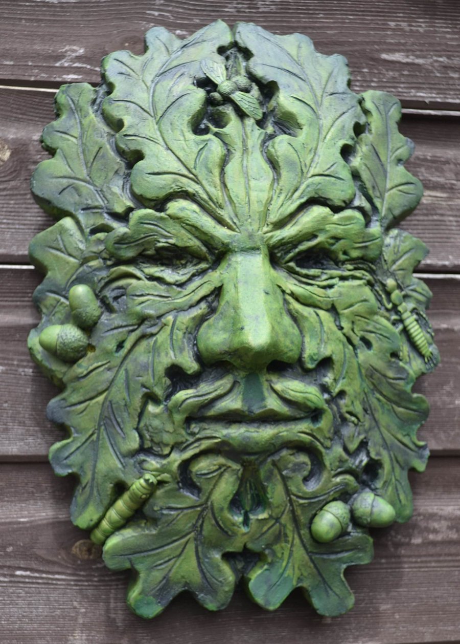 Bags Head Green Man Plaque plus Free Pocket Green Man