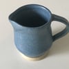 Stoneware pottery jug, denim blue glaze.