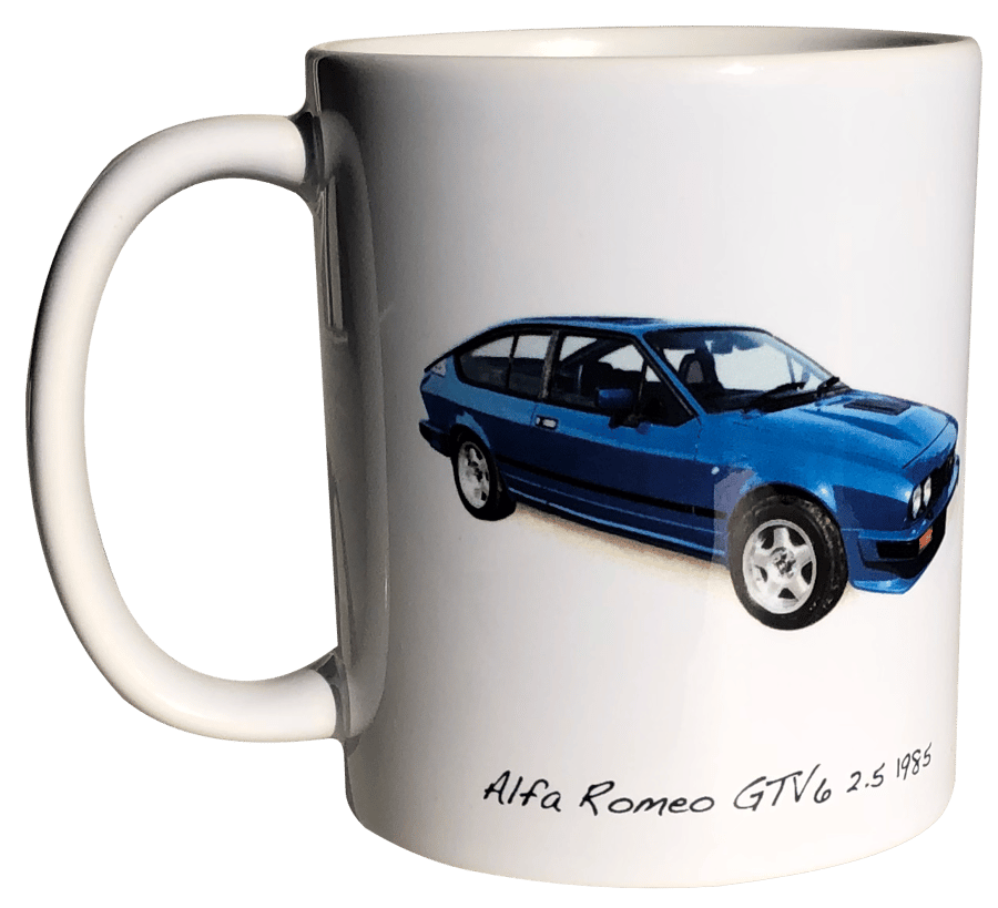 Alfa Romeo GTV6 2.5 1985 - 11oz Ceramic Mug for Italian Car fan