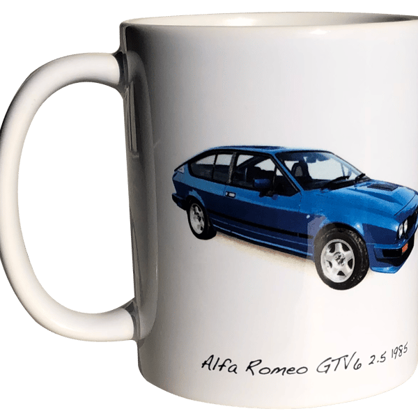 Alfa Romeo GTV6 2.5 1985 - 11oz Ceramic Mug for Italian Car fan