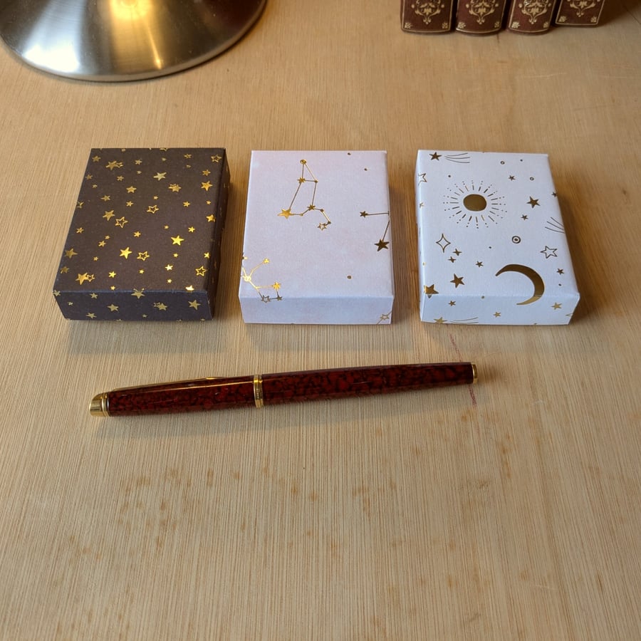 A three-box set of ultra-thin gift boxes for earrings - Night Skies