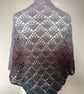Ladies Grey, Lilac and Teal Crochet Shawl, Birthday Gift Idea
