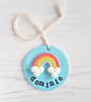 Personalised Rainbow and clouds decoration, polymer clay, personalisation - Image 1
