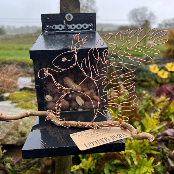 Sarah Squiggle -Free standing Wire Art Red Squirrel