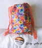Yellow Floral Drawstring Gift Bag, Eco Friendly Reusable Fabric Bag - Image 2