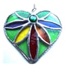 Flower Heart Rainbow Stained gGlass Suncatcher 